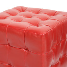 Set of 2 Baxton Studio Siskal Red Modern Cube Ottoman
