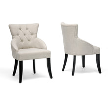 Set of 2 Baxton Studio Halifax Beige Linen Dining Chair