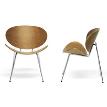 Set of 2 Baxton Studio Reaves Walnut Effect Mid-Century Modern Accent Chair