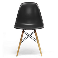 Set of 2 Baxton Studio Azzo Black Plastic Mid-Century Modern Shell Chair