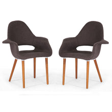 Set of 2 Baxton Studio Forza Dark Brown Mid-Century Style Accent Chair