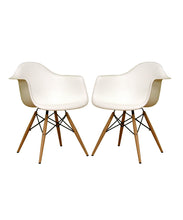 Set of 2 Baxton Studio Pascal White Plastic Mid-Century Modern Shell Chair