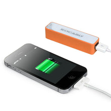 Kocaso 2600mAh Power Bank for Mobile Device, USB Connection in Orange