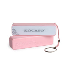 Kocaso 2600mAh Power Bank for Mobile Device, USB Connection in Pink