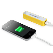 Kocaso 2600mAh Power Bank for Mobile Device, USB Connection in Yellow