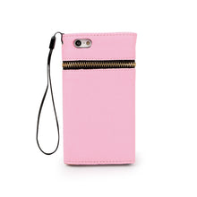 Synthetic Leather Wallet Flip Case Credit Card Holder For iPhone 4/4S in Pink