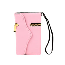 Synthetic Leather Wallet Flip Case Credit Card Holder For iPhone 4/4S in Pink