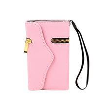 Synthetic Leather Wallet Flip Case Credit Card Holder For iPhone 5/5S in Pink