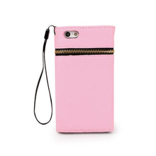 Synthetic Leather Wallet Flip Case Credit Card Holder For iPhone 5/5S in Pink