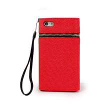 Synthetic Leather Wallet Flip Case Credit Card Holder For iPhone 5/5S in Red