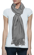 3-Pack: Luxurious Wool & Silk Blend Pashmina Scarves in Dark Gray, White, Lime