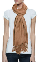 3-Pack: Luxurious Wool & Silk Blend Pashmina Scarves in Purple, Light Tan, Black