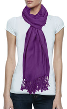 3-Pack: Luxurious Wool & Silk Blend Pashmina Scarves in Purple, Light Tan, Black