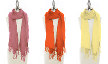 3-Pack: Luxurious Wool & Silk Blend Pashmina Scarves in Yellow, Pink, Orange