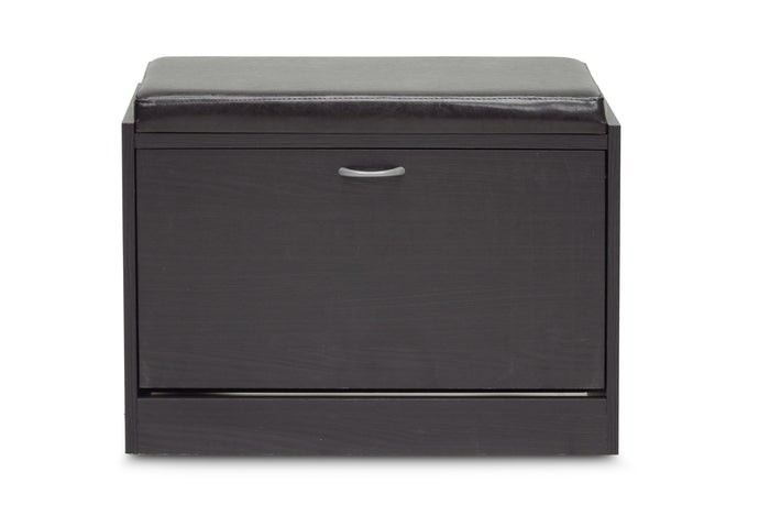 Baxton Studio Espresso Shoe-Rack Bench
