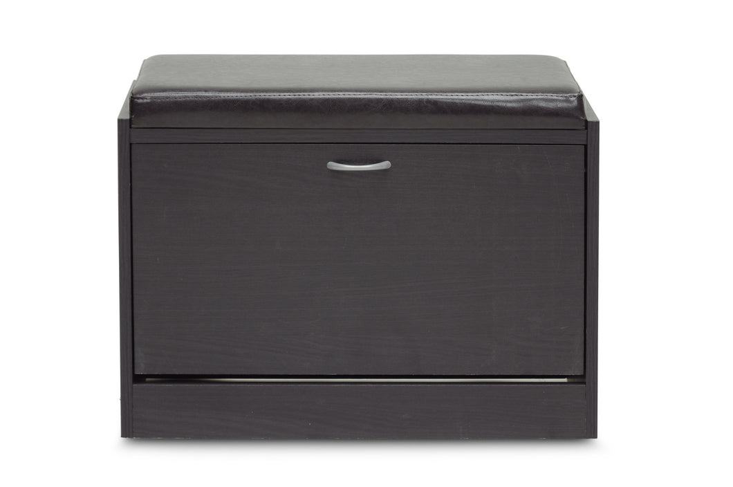 Baxton Studio Espresso Shoe-Rack Bench