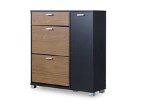 Baxton Studio Chateau Storage Cabinet—Black/Walnut