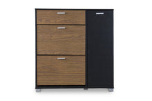 Baxton Studio Chateau Storage Cabinet—Black/Walnut