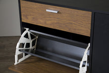 Baxton Studio Chateau Storage Cabinet—Black/Walnut