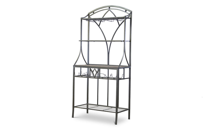 Baxton Studio Margaux Wood and Metal Transitional Baker’s Rack