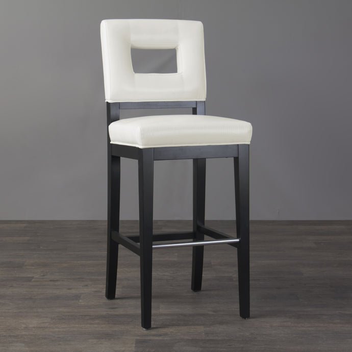 Baxton Studio Faustino Cream Leather Barstool