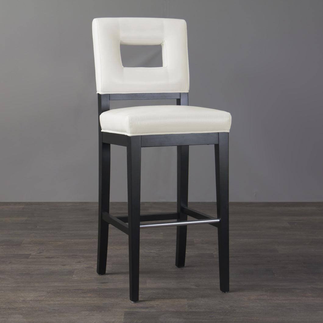 Baxton Studio Faustino Cream Leather Barstool
