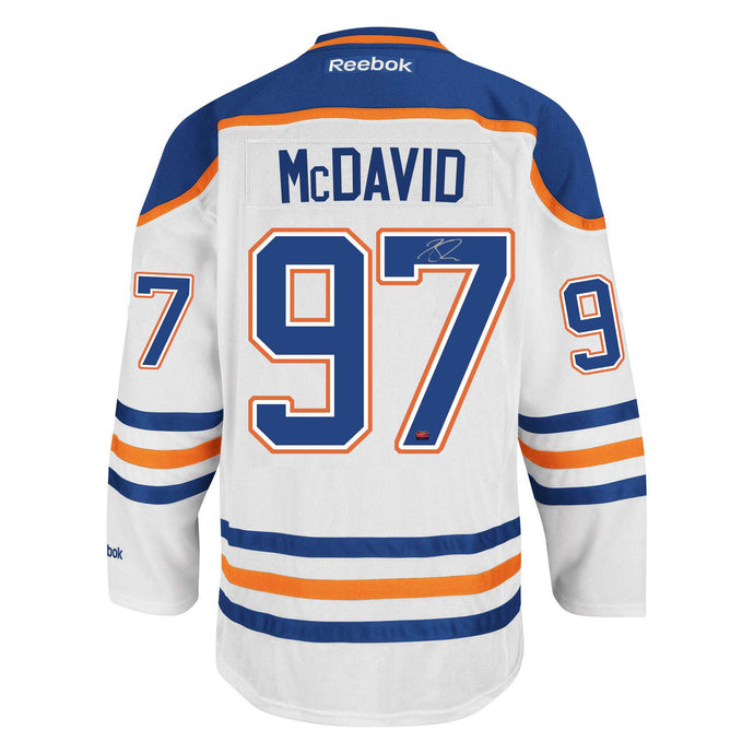 Connor McDavid Edmonton Oilers White Autographed Jersey