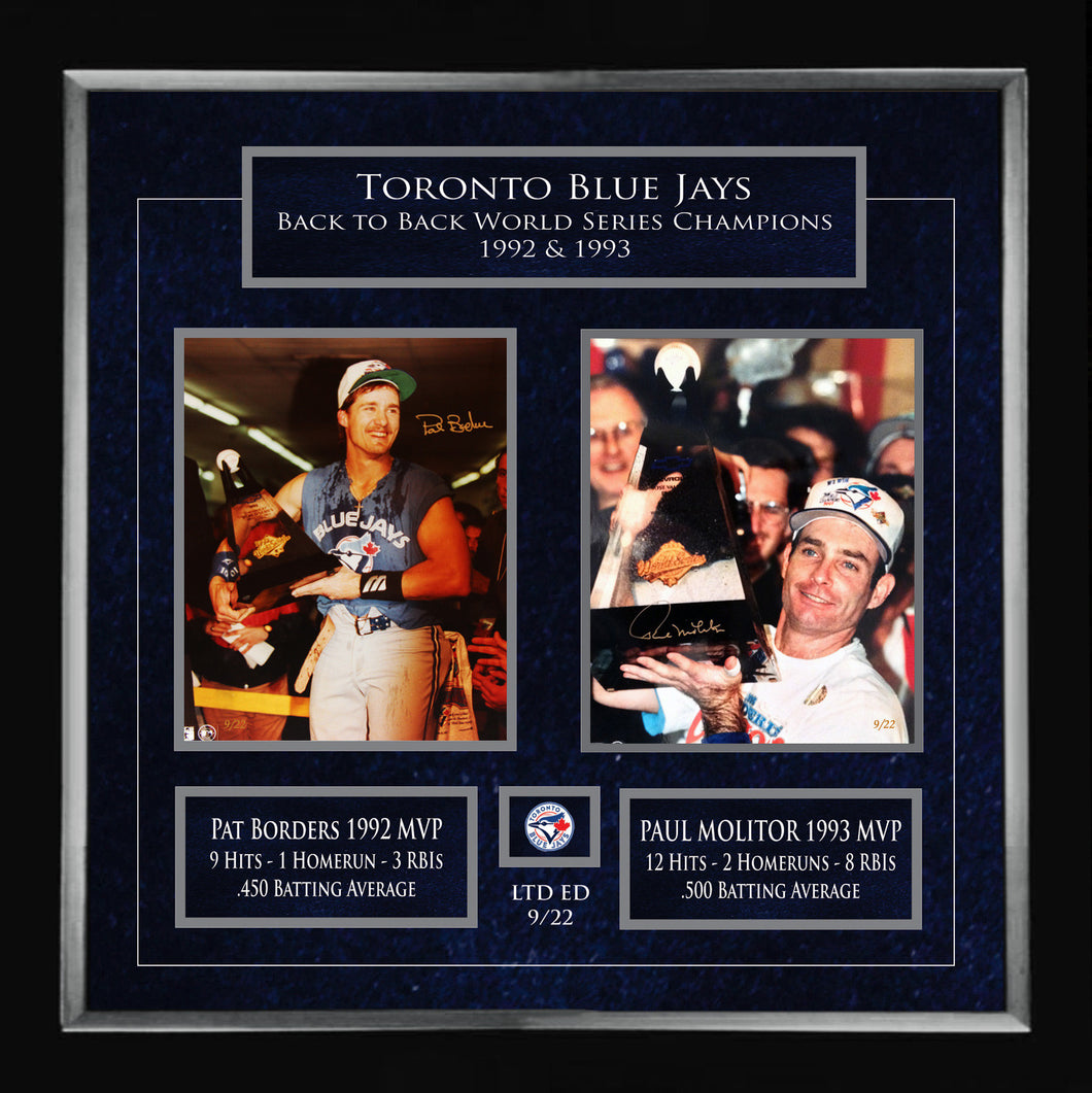 Blue Jays World Series MVPs 1992 & 1993 - Borders & Molitor, Signed Ltd Ed 22